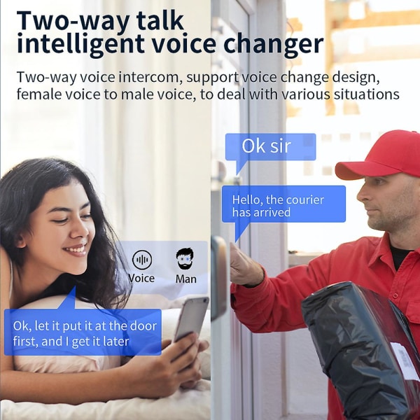 Wifi Videodörrklocka Hem Trådlös Dörrklocka Mobilapp Fjärrvideo Högdefinition Lågströmskamera Dörrklocka (vanlig Wifi)