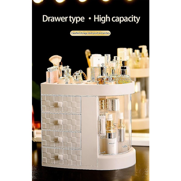Transparent Makeup-æske Vandafvisende Dressing Desktop Organizer