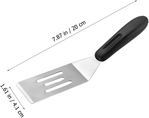 Sølv rustfritt stål non-stick wokspatel bærbar grytespatel