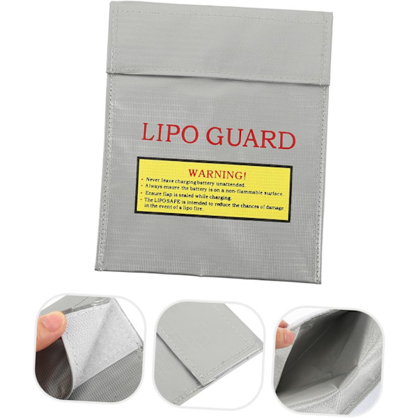 18x23cm Lipo Batteri Brandsikker Li-po Batterisæk Batterisikkerhed Opladningssæk Sølvfarve