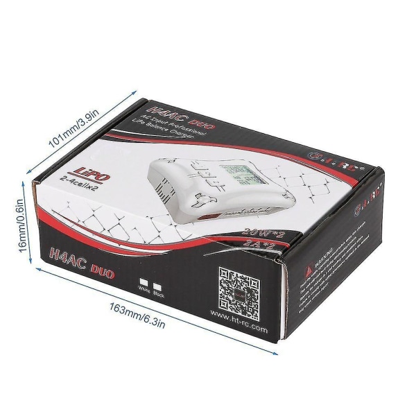 Htrc H4ac Duo 20W 2A 2-kanals batterilader Lipo