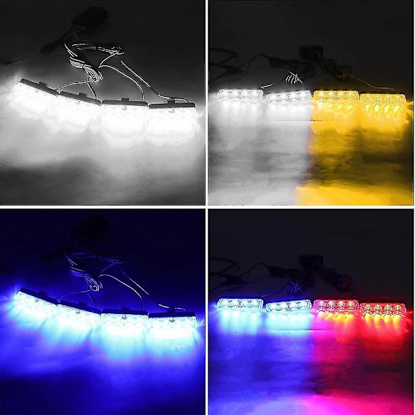 Bil Frontgrill Nödsignallampa LED Strobe Ljus 3 Lägen För Polis-hyj