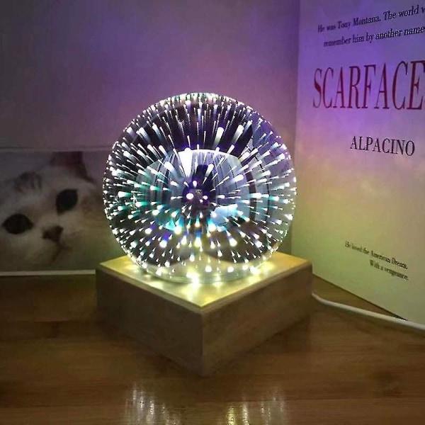 Magisk 3d-glass, dekorative LED-lys for soverom, nattbordslampe nattbordslampe, babybordlampe