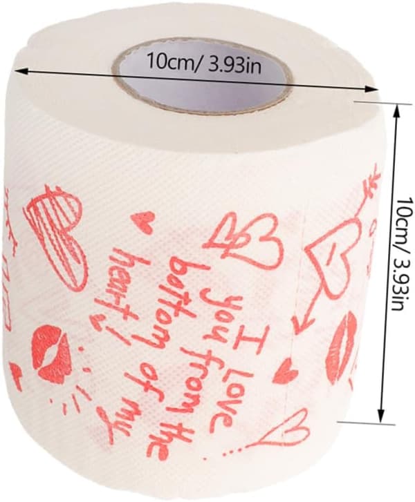 2 stk. Valentinsdag dekorative toiletpapirruller, blødt badeværelsespapir