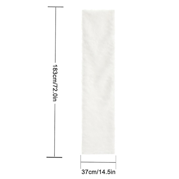 37x183cm Valkoinen Tekoturkis Pöytäjuoksu Hääjuhliin
