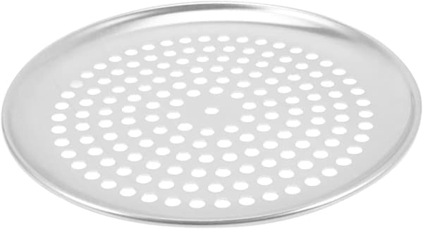 10-tommers perforert pizzabakeform i aluminium, rund slitesterk pizzabrett