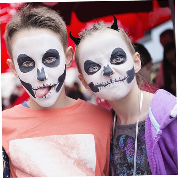 Halloween dekorative røde og hornhårnåler gullglitter kostymeklemmer