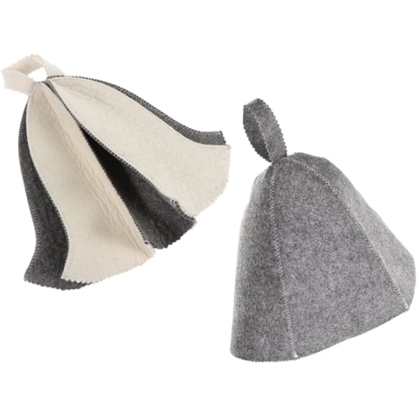 2 stk. Filt Dusjhette Filt Badstue Filt Vaporarium Hatt Pustende Ull Badstue Liner Badehette