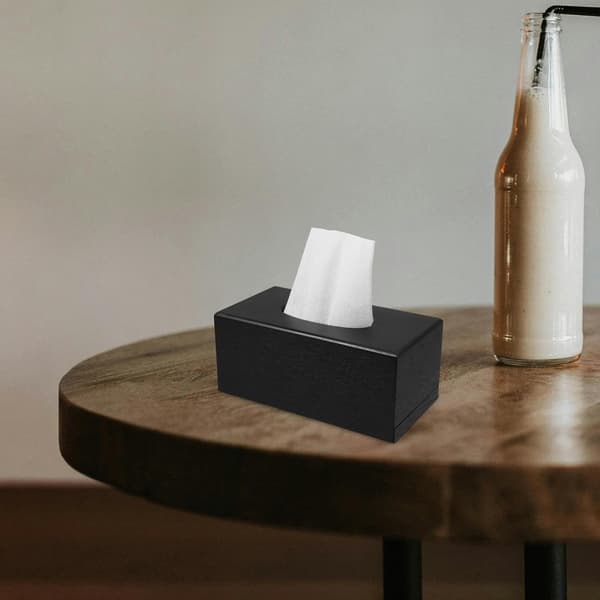 Træservietboks Servietholder Sort Rektangulær 23x12x10cm