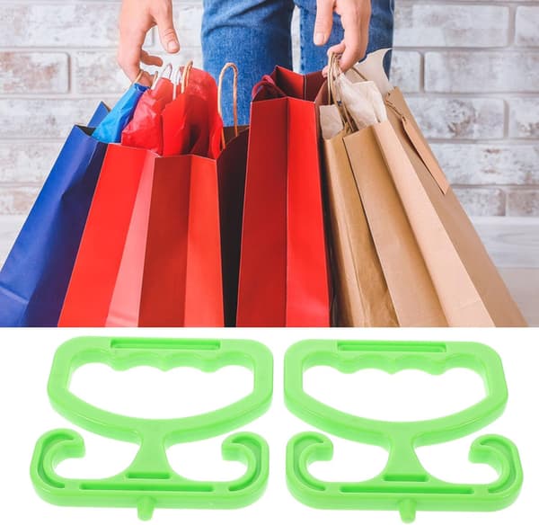 2 stk. bærehåndtag til indkøbsposer i plastik, genanvendelige multifunktionelle håndtag til at bære indkøbsposer