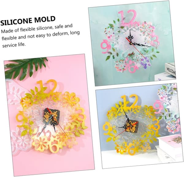 DIY blomsterurform med silikoneharpiksform og urværk til epoxystøbning