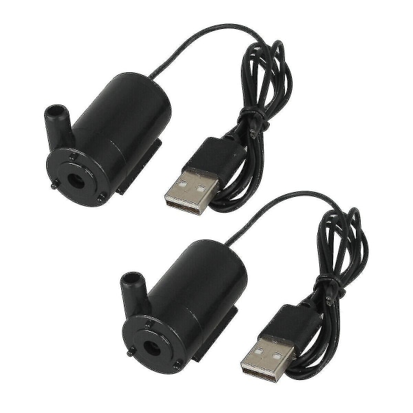 2 st USB-kontakt 1m Kabel Tyst Liten Vattenpump Mini Dykpump 5v 1.0a Verktyg USA