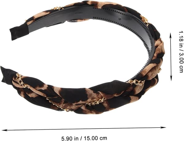 Leopardprint-hårbånd til kvinder Brede stofhårbånd med skridsikkert greb