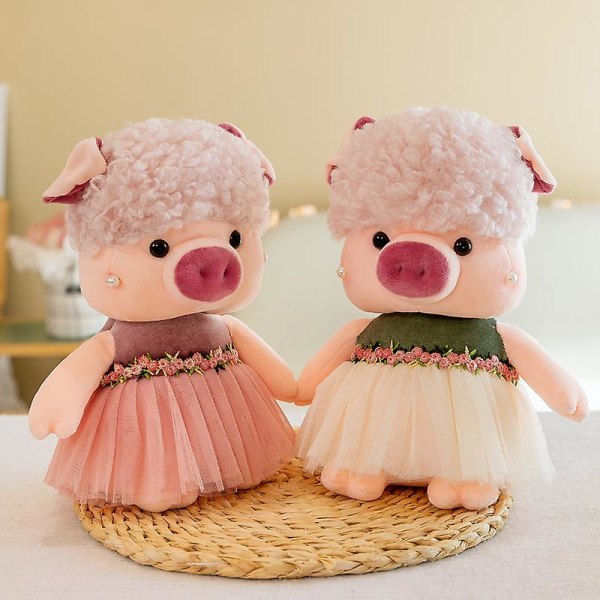 Søt Hani gris beroliger jente jente Piggy plysj leke dukke dekorasjon bil liten dukke pink dress
