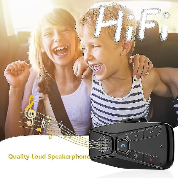 Bærbar Bluetooth 5.0 Handsfree Bilsett Med GPS-Instruksjoner, Musikk, Støydemping, Aut