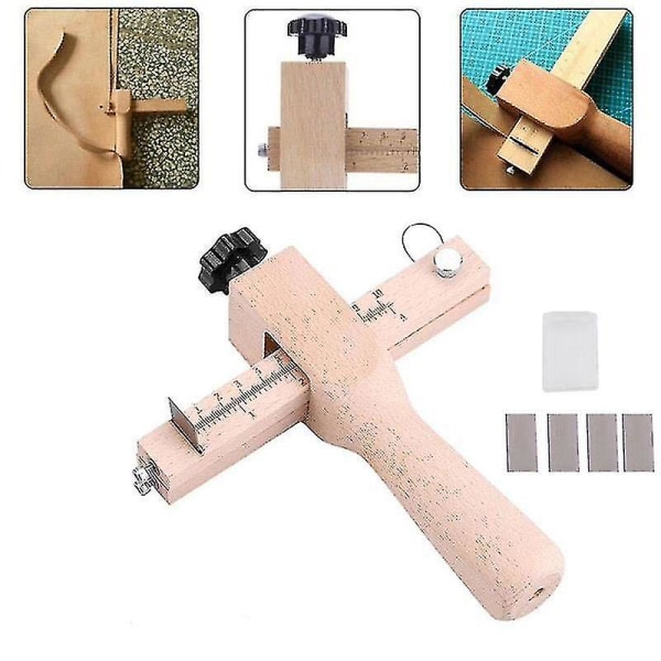 Justerbar træhånd læderremsrem Skæreværktøj Gør-det-selv-håndværksværktøj Cutter