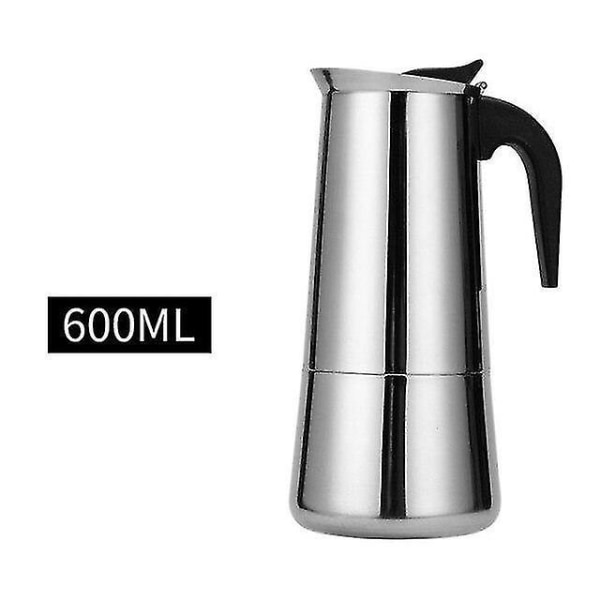 600 ml ruostumattomasta teräksestä valmistettu kahvipannu Mocha Espresso Percolator
