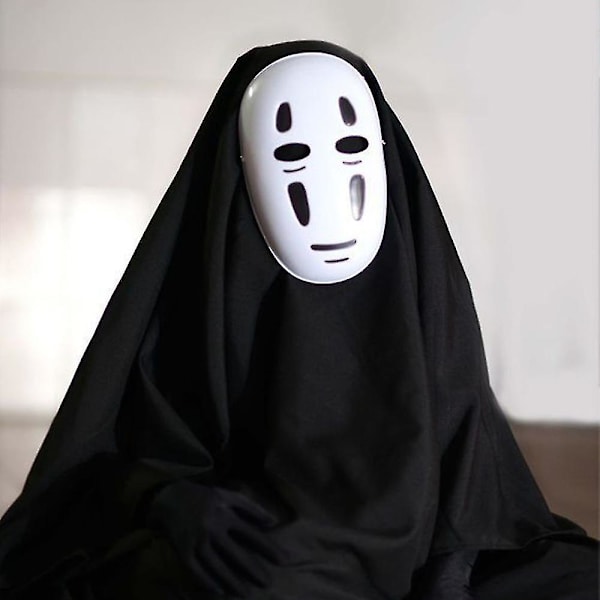 Spirited Away No Face Kaonashi Performance Kostume Fancy Up Outfit Kappe Maske Handsker Sæt M