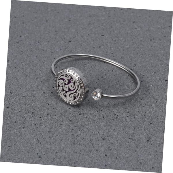 2 stk. hule oliediffuserarmbånd medaljon smykker til kvinder rustfrit stål armbånd æterisk olie diffuser puder