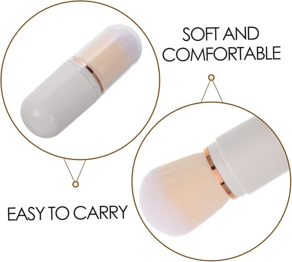 Infällbar Resesminkborste Mini Pudervippa för Kindrouge Highlighter