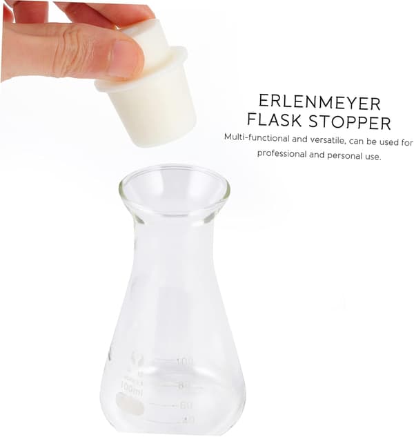 5 stk Erlenmeyer-kolbe glasspropp konisk rørplugg silikonkorkplugger for laboratorium