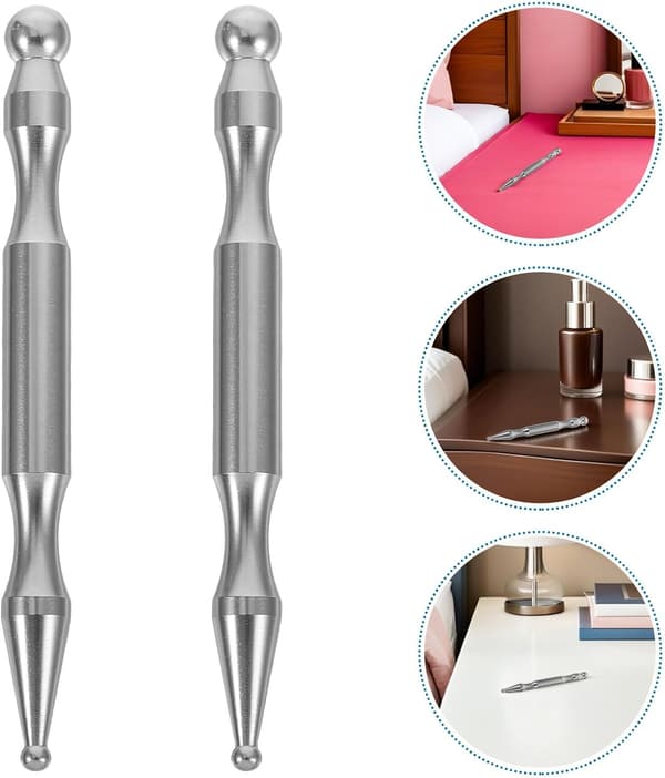 2 stk. Akupunkturpenne i rustfrit stål, punktmassageredskab, ergonomisk greb