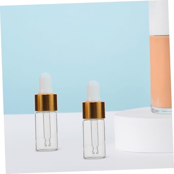 15 st glasdroppflaskor 4 ml små påfyllningsbara behållare för eteriska oljor