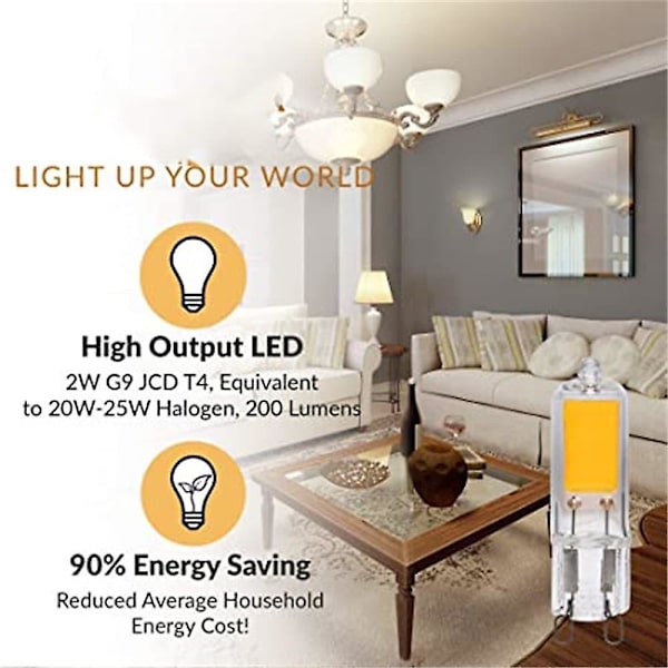 10 kpl Super Kirkas G9 LED-Lamppu Himmennettävä Lasilamppu