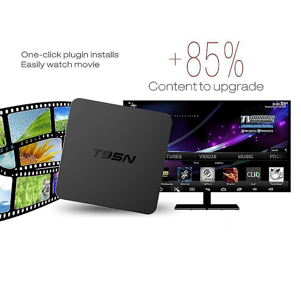 T95n Smart TV-box Android S905 Quad Core Wifi 1GB 8GB 4K-spelare