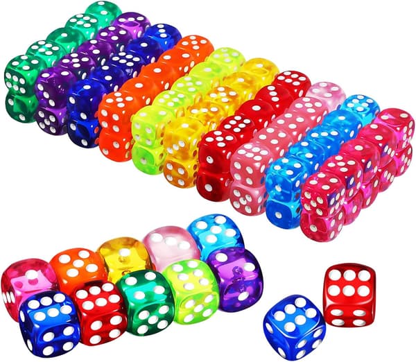 100 st akryltärningar färgglada små speltärningar i bulk för spelklassrumsfester spel skolmaterial