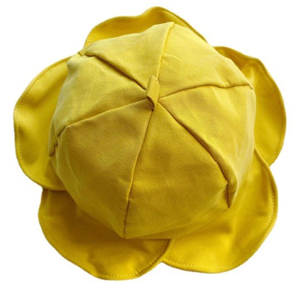 Kvinders Spandhat med Petal-Formet Skygge - Fiskerhat i Ensfarvet til Solbeskyttelse Yellow
