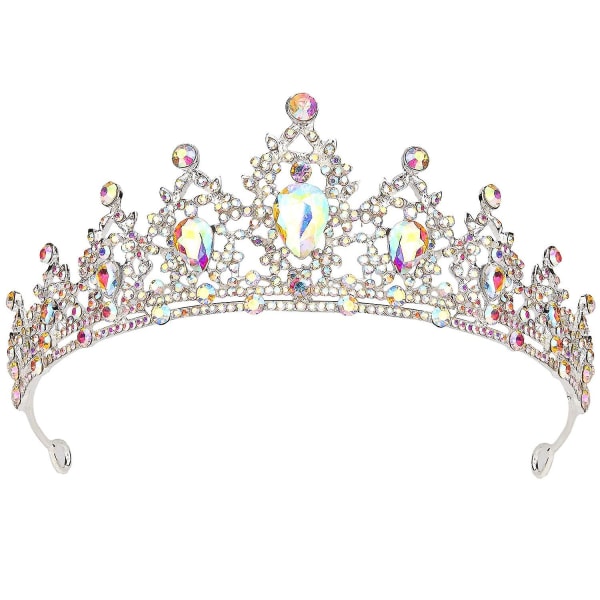 Ab Rhinestone Tiara Og Kroner For Kvinner Crystal Queen Crown Bursdagskrone For Jenter Bryllupskrone