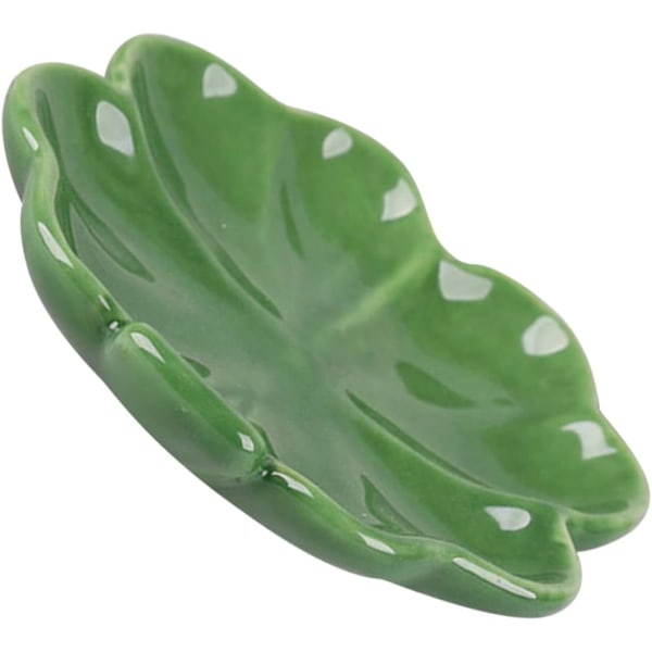 2 st Keramiska Prydnadssaker Grön Shamrock Ringhållare Smyckesfat Displaytallrik för Heminredning