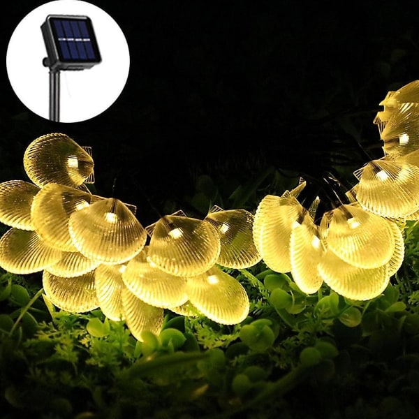 Solcellsstränglampor Utomhus Skal Fairy 50led Snäckskalslampa