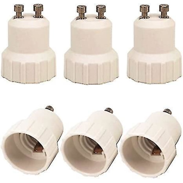 6 stk GU10 Adapter GU10 til E14 Lampebase Konverter