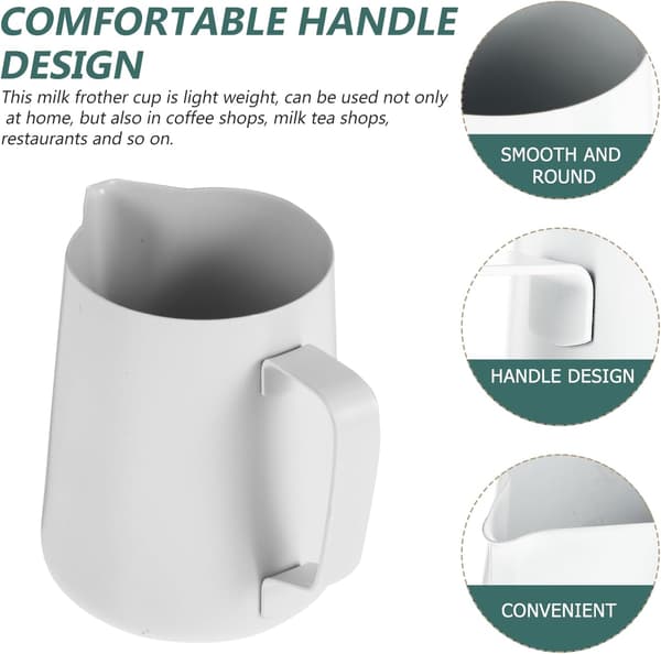 600 ml kaffeskummerkopp i rustfritt stål med non-stick overflate og jevn flytende design