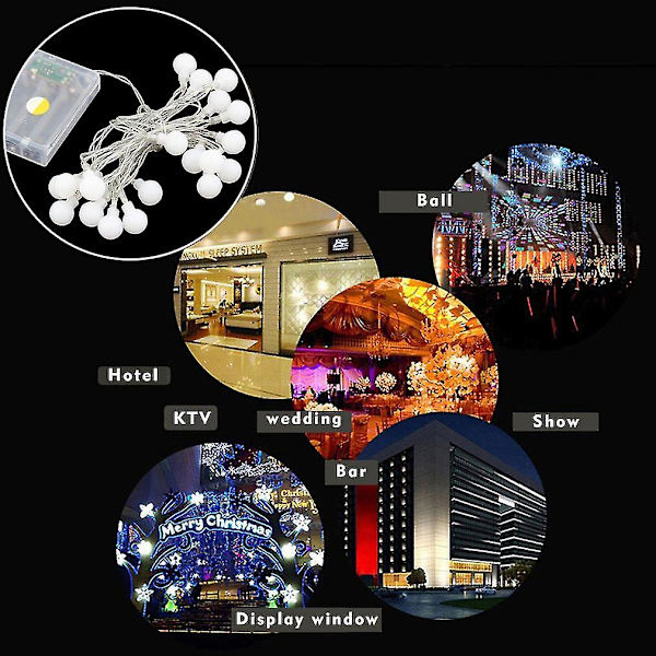 Batteridrivna LED-ljusslingor 2,3m 50LED Batteridrivna Boll