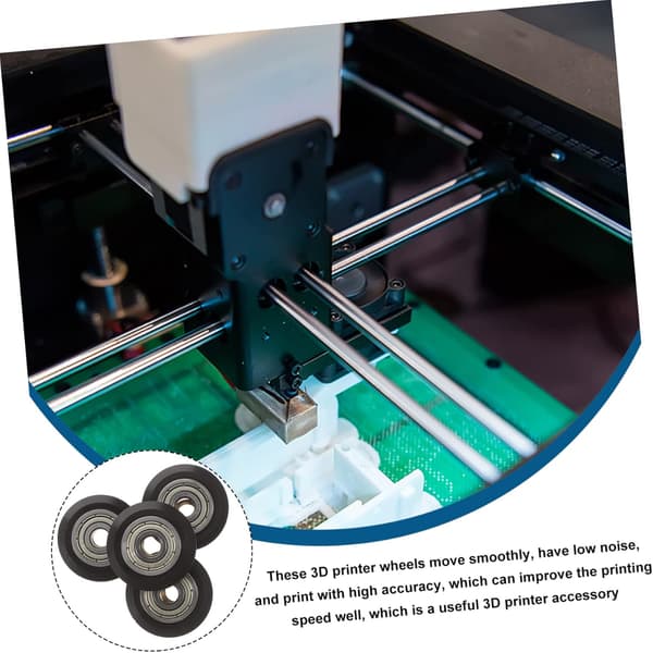 4 stk. rulleprintertilbehør Rullehjul for 3D-printer Lineærlagerremskive Passivt rundt rullehjul DIY-guide