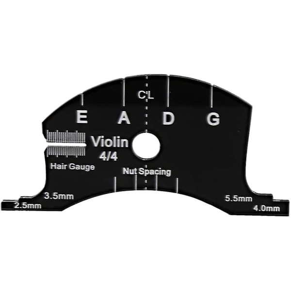 Violinbro, 4/4 Violinbro Fingerbrætsskraber Kulfiber Sort Multifunktionel Skabelon Reparationsreferenceværktøj (sort 1 stk)