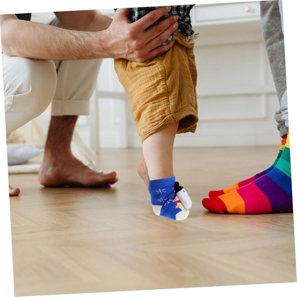 Mysiga babysockor 2 par Julstrumpor Snögubbedesign 0-1 år Mjuk kammad bomull