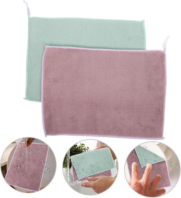 2-pack absorberande skurplatta, multifunktionell köksrengöringsduk, diskhandduk