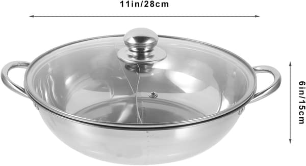 Rustfritt stål Hotpot Gryte Kasserolle Praktisk Solid Sølv Dobbeltsmak Deler Design