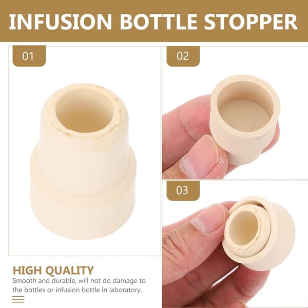 10 stk. 24# gummipropper til infusions- og forsøgsflasker, hvide laboratorieforseglingspropper