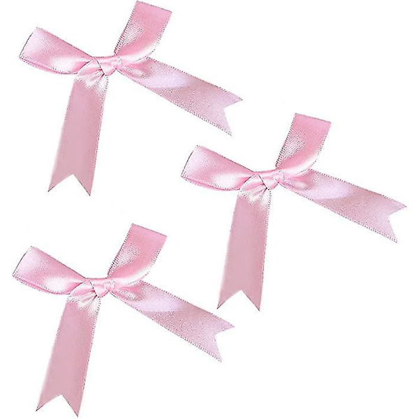 25 st stora 8,5 cm 25 mm rosa satinband rosetter Dubbla hantverksrosetter
