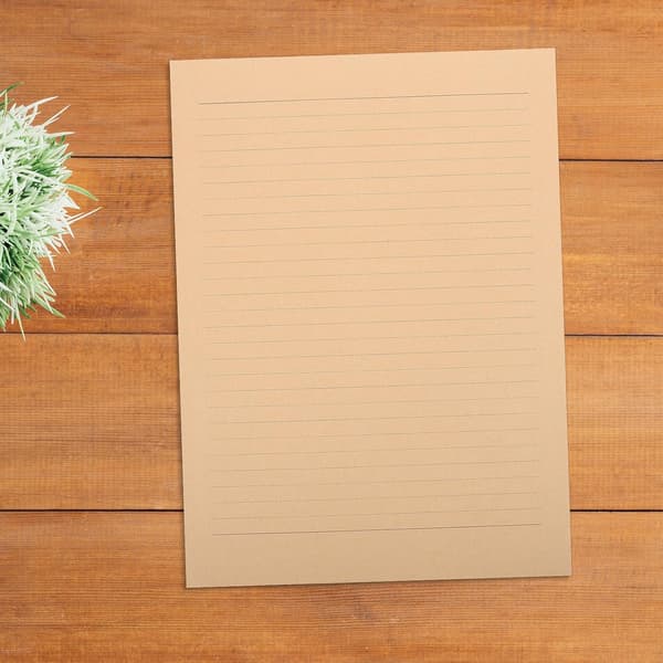A4 Linjerat Kraftpapper Skrivpapperspaket, 100 Ark Brevpapper