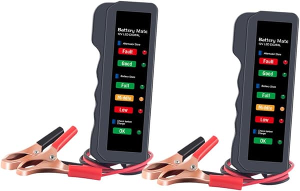 2 stk. batteritester for bilspenning, intern motstandstester, multifunksjonell