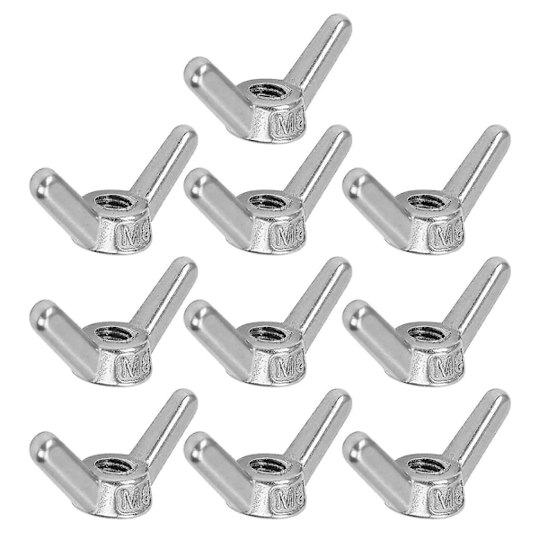 10 stk M8 Rustfritt Stål Vingmuttere Festeskruer Butterfly Claw Muttere Jernvare Tilbehør Baobao