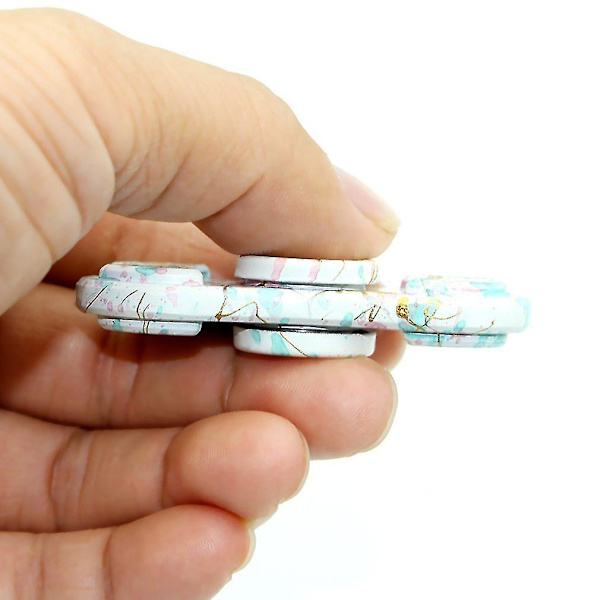 Särskild Keramisk Tryckt Handspinner Två Blad Fingert Leksak För Stressreducering