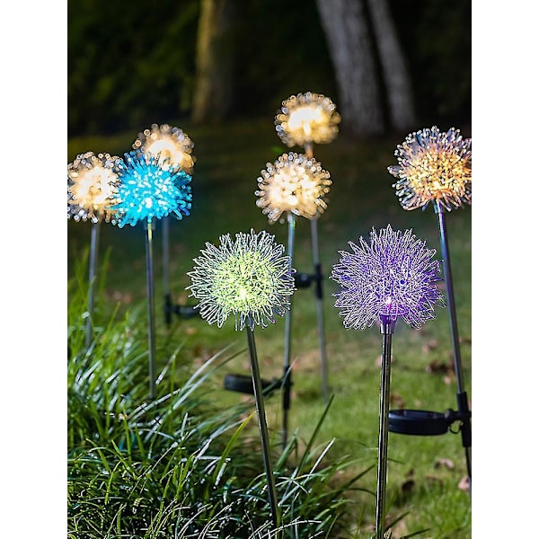 2 st Solar Dandelion Ljus Jordningskabel Vattentät