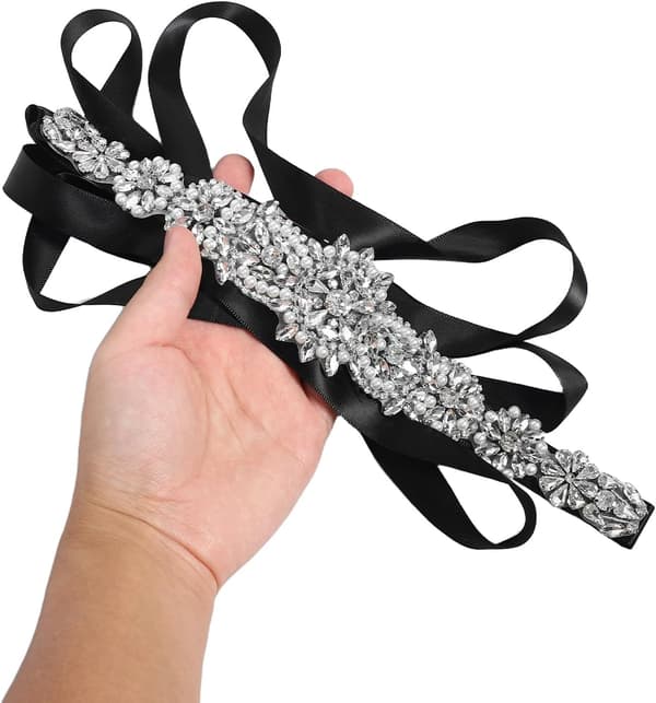 Justerbart Rhinestone Brudesjalbelte for kvinner Brudebelte